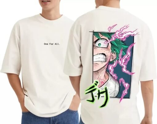 One for All, "Deku" My Hero Academia Anime T-Shirts,Cosplay or Custome Anime Shirts,Black Anime Shirt