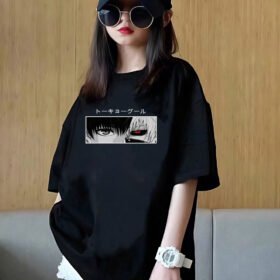Tokyo Ghoul Printed Girls Black T-Shirt