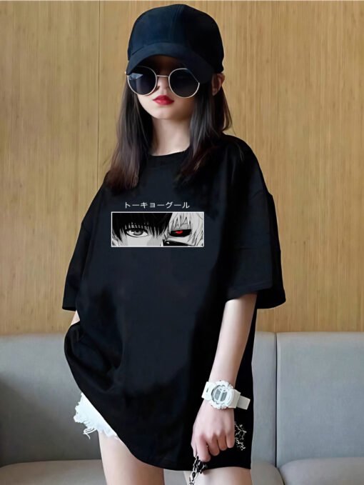 Tokyo Ghoul Printed Girls Black T-Shirt