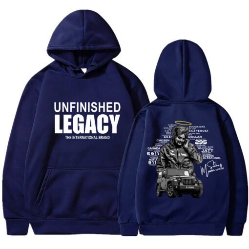 Sidhu Moosewala Midnight Blue Oversized Tribute Hoodie