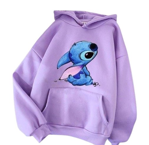 Cute Lilo & Stitch Oversized Lavender Women Hoodie