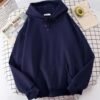 Women Solid Midnight Blue Hoodie