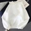 Women Solid White Hoodie