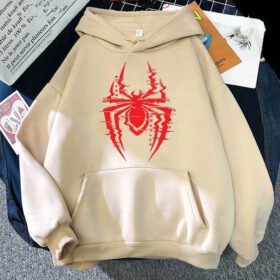 Spider-Verse Glitch Women's Beige Hoodie