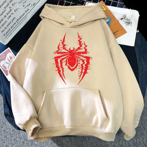 Spider-Verse Glitch Women's Beige Hoodie